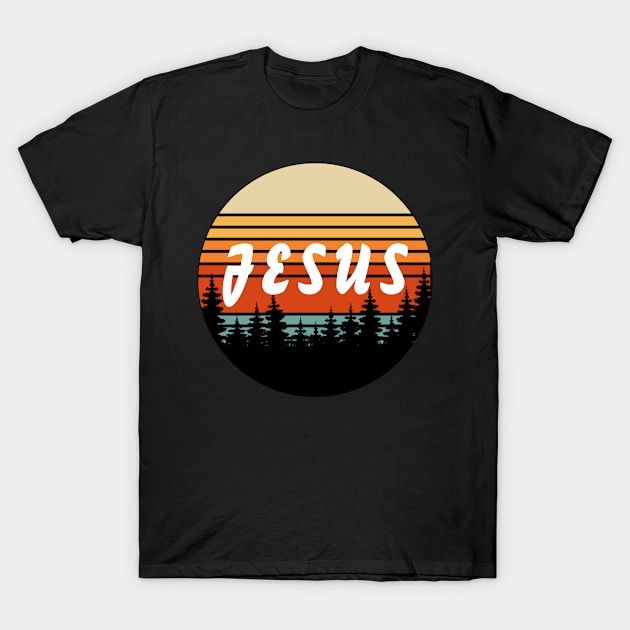 Jesus Vintage Retro Sunset - Christian T-Shirt by ChristianShirtsStudios